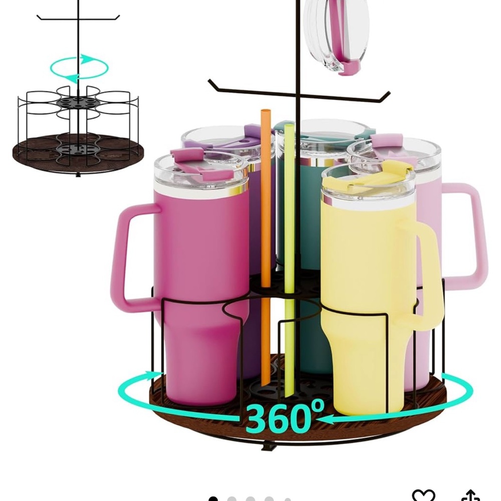 360 Degree Rotating Mug Holder - Pink, Yellow, Green
